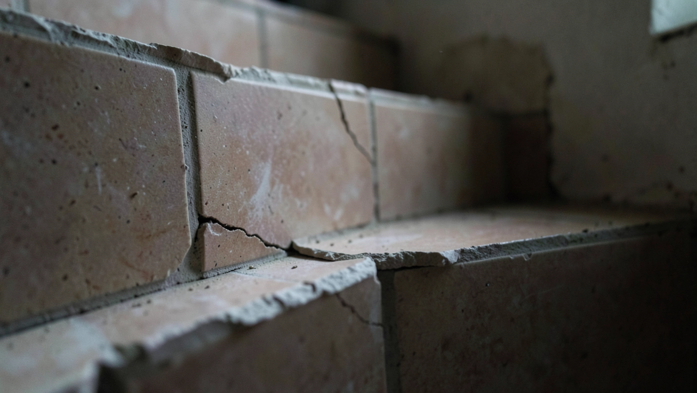 wykończenie płytek na schodach